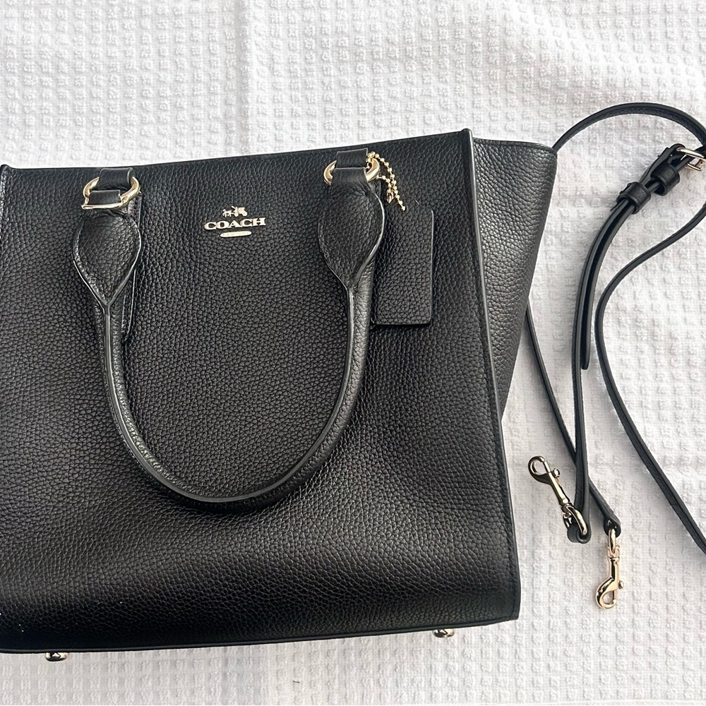 Coach Black Pebbled Leather Tote